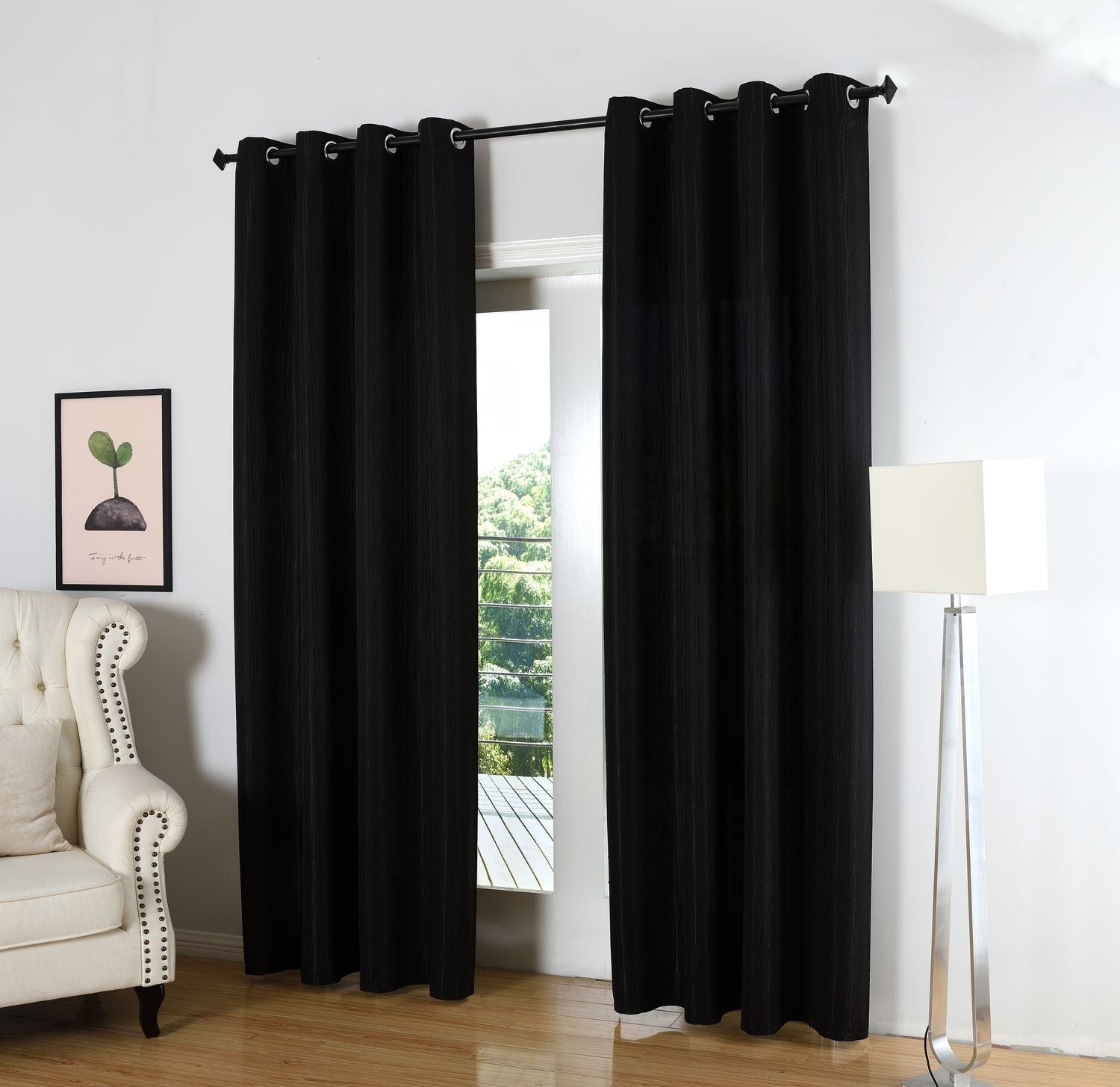 Vorhang Jacquard Deko Gardine Ösen feine Musterung blickdicht lichdurchlässig (Höhe x Breite cm) 20480