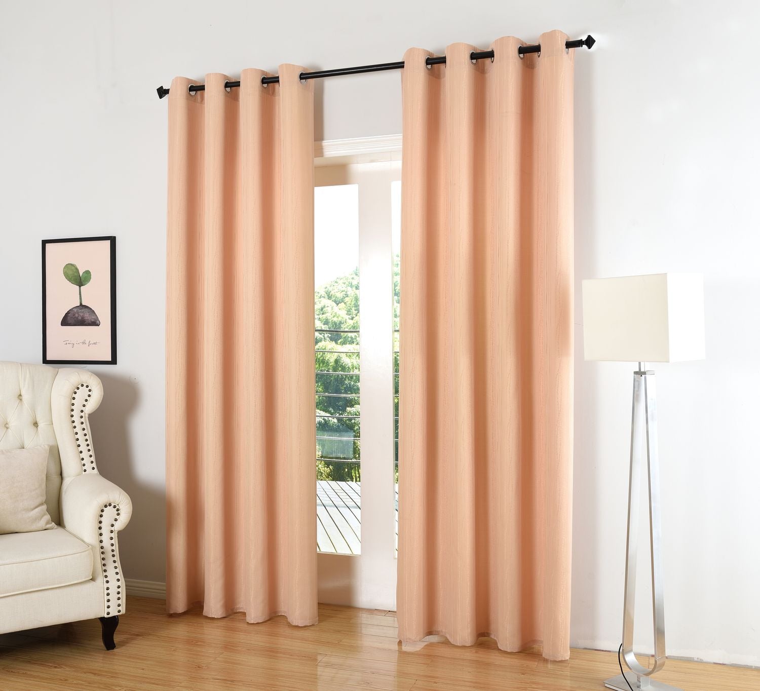 Vorhang Jacquard Deko Gardine Ösen feine Musterung blickdicht lichdurchlässig (Höhe x Breite cm) 20480