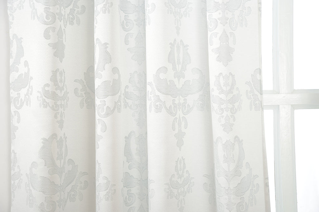 Vorhang Jacquard Deko Gardine verdeckte Schlaufen Barock Lurex Garn glänzend lichtdruchlässig (Höhe x Breite cm) 20455