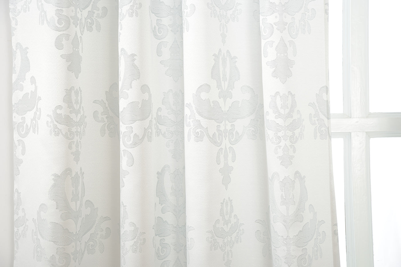 Vorhang Jacquard Deko Gardine verdeckte Schlaufen Barock Lurex Garn glänzend lichtdruchlässig (Höhe x Breite cm) 20455