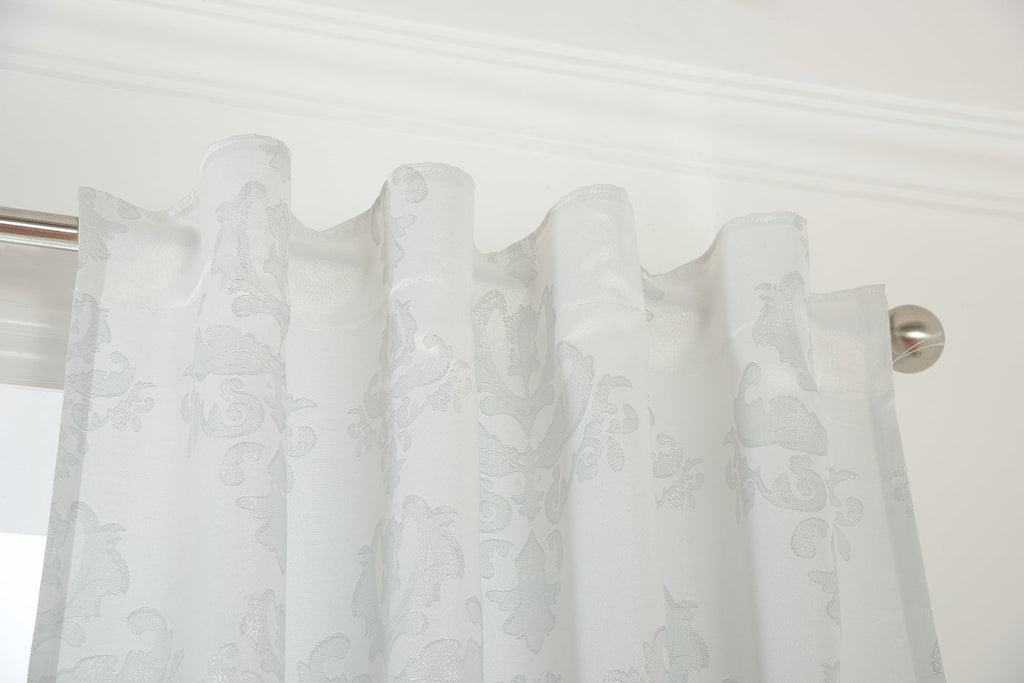 Vorhang Jacquard Deko Gardine verdeckte Schlaufen Barock Lurex Garn glänzend lichtdruchlässig (Höhe x Breite cm) 20455