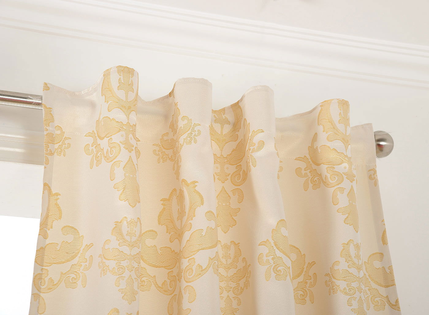 Vorhang Jacquard Deko Gardine verdeckte Schlaufen Barock Lurex Garn glänzend lichtdruchlässig (Höhe x Breite cm) 20455