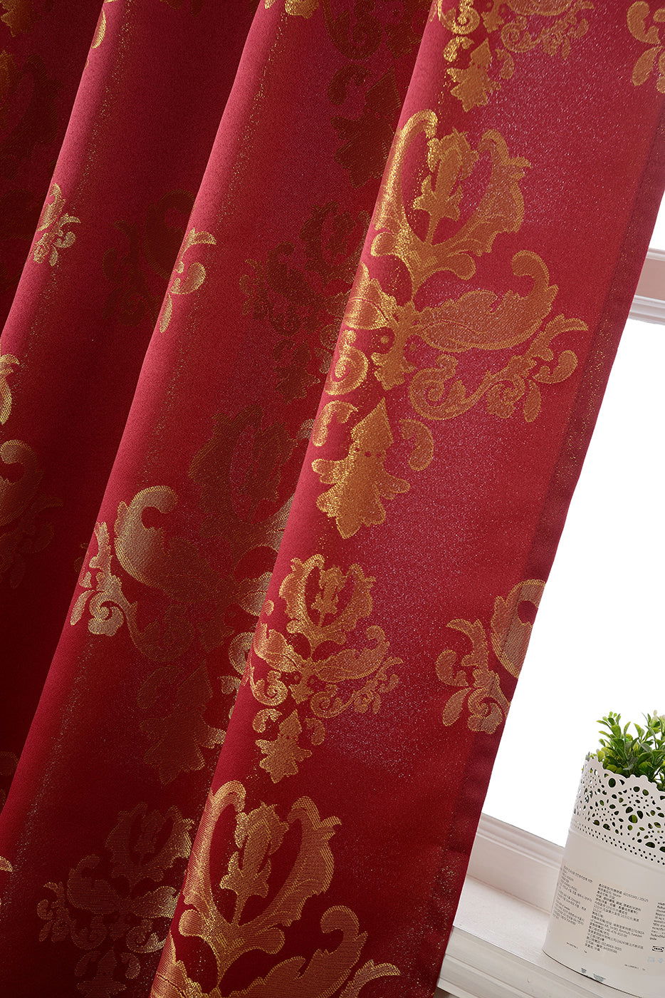 Vorhang Jacquard Deko Gardine verdeckte Schlaufen Barock Lurex Garn glänzend lichtdruchlässig (Höhe x Breite cm) 20455