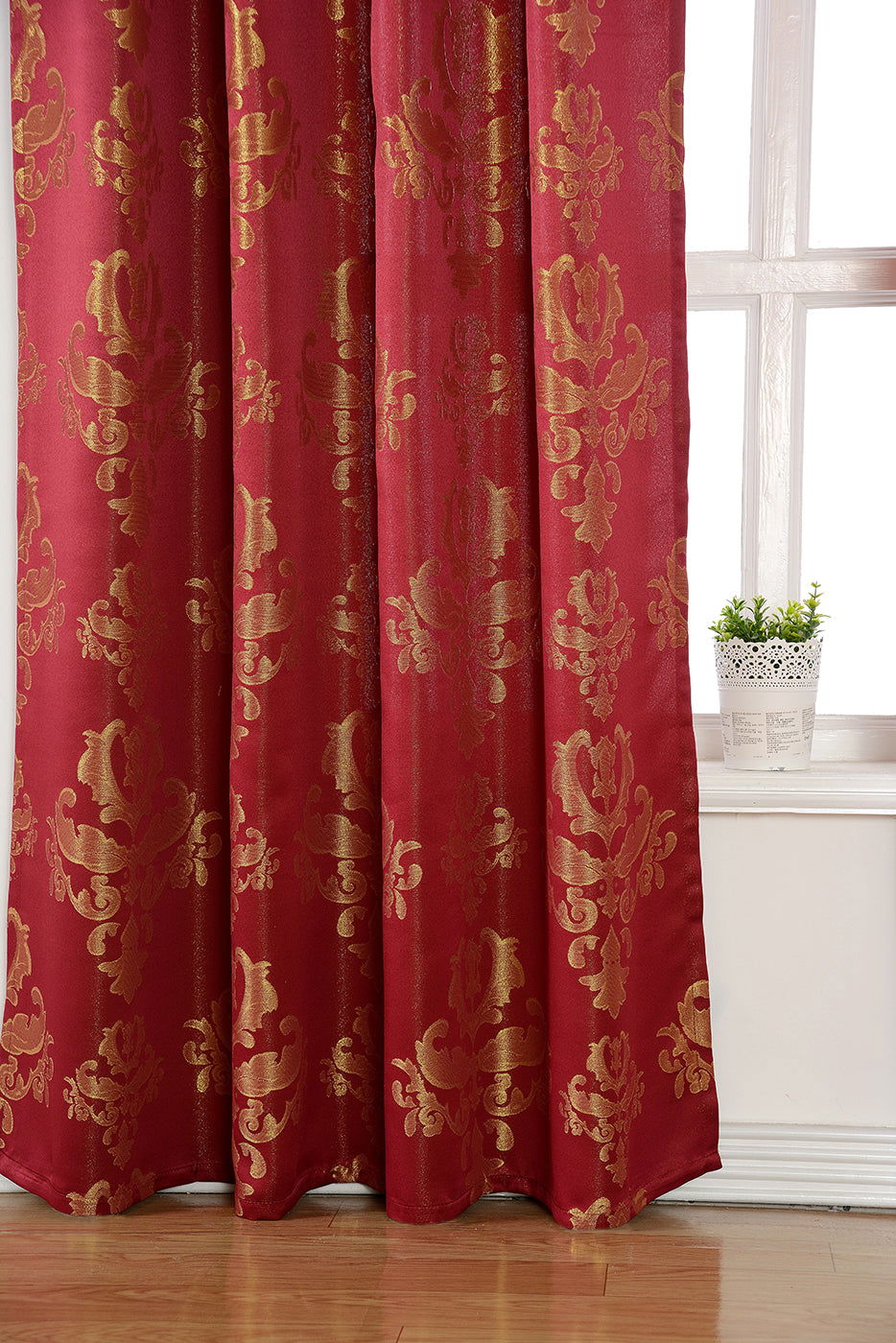 Vorhang Jacquard Deko Gardine verdeckte Schlaufen Barock Lurex Garn glänzend lichtdruchlässig (Höhe x Breite cm) 20455