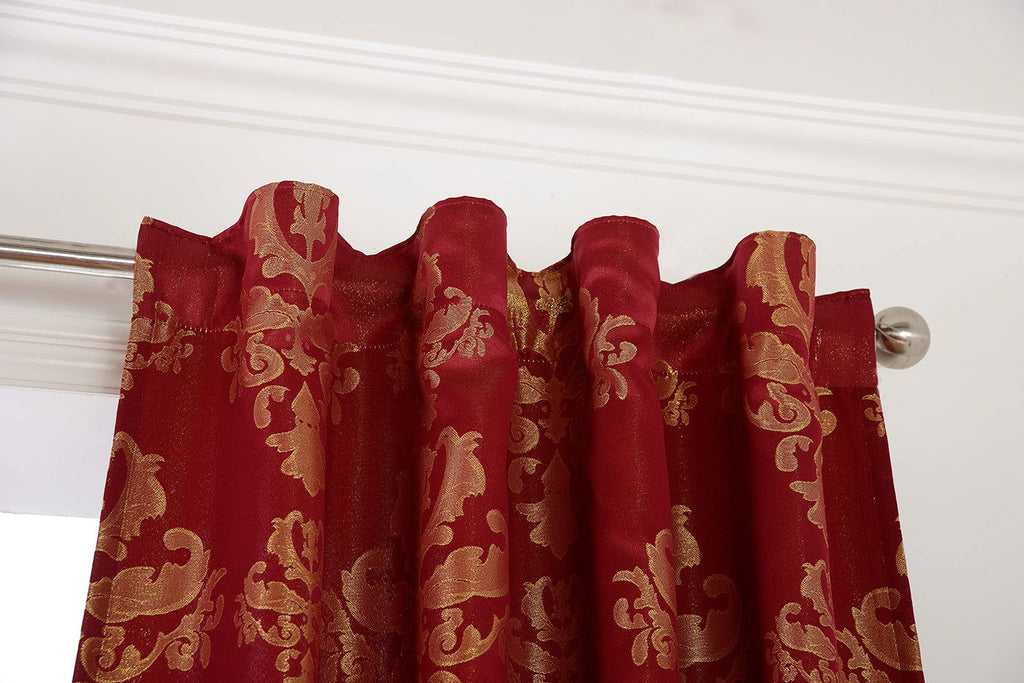 Vorhang Jacquard Deko Gardine verdeckte Schlaufen Barock Lurex Garn glänzend lichtdruchlässig (Höhe x Breite cm) 20455