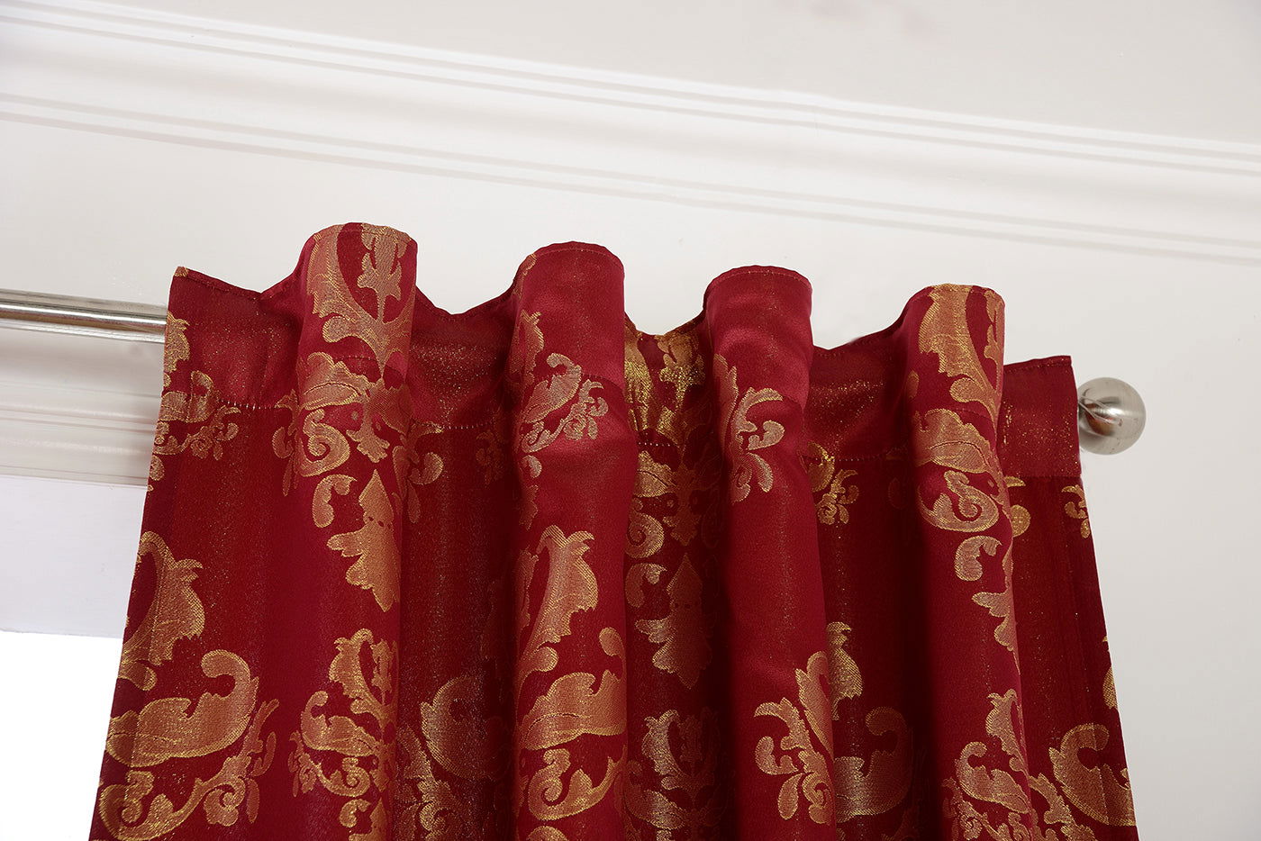 Vorhang Jacquard Deko Gardine verdeckte Schlaufen Barock Lurex Garn glänzend lichtdruchlässig (Höhe x Breite cm) 20455