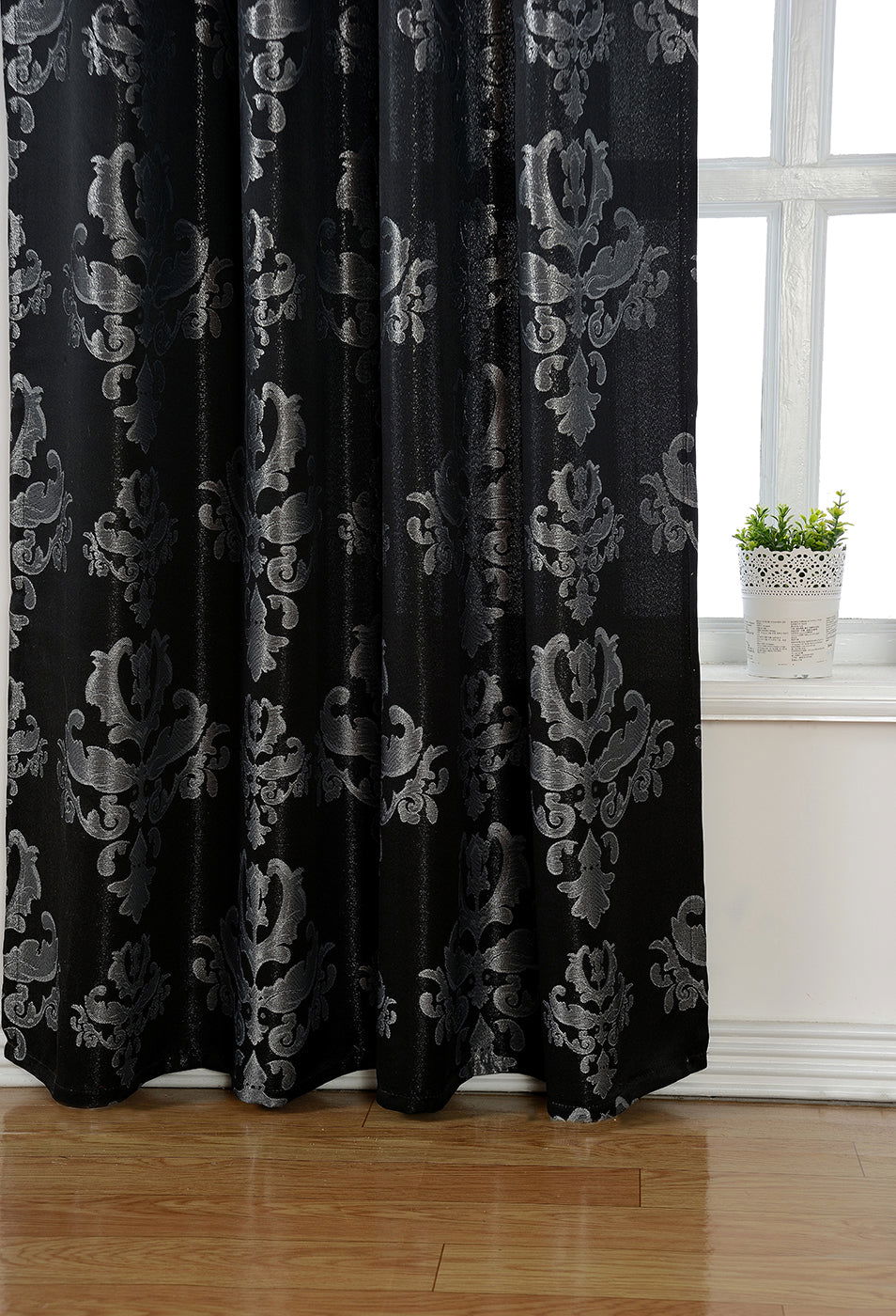Vorhang Jacquard Deko Gardine verdeckte Schlaufen Barock Lurex Garn glänzend lichtdruchlässig (Höhe x Breite cm) 20455