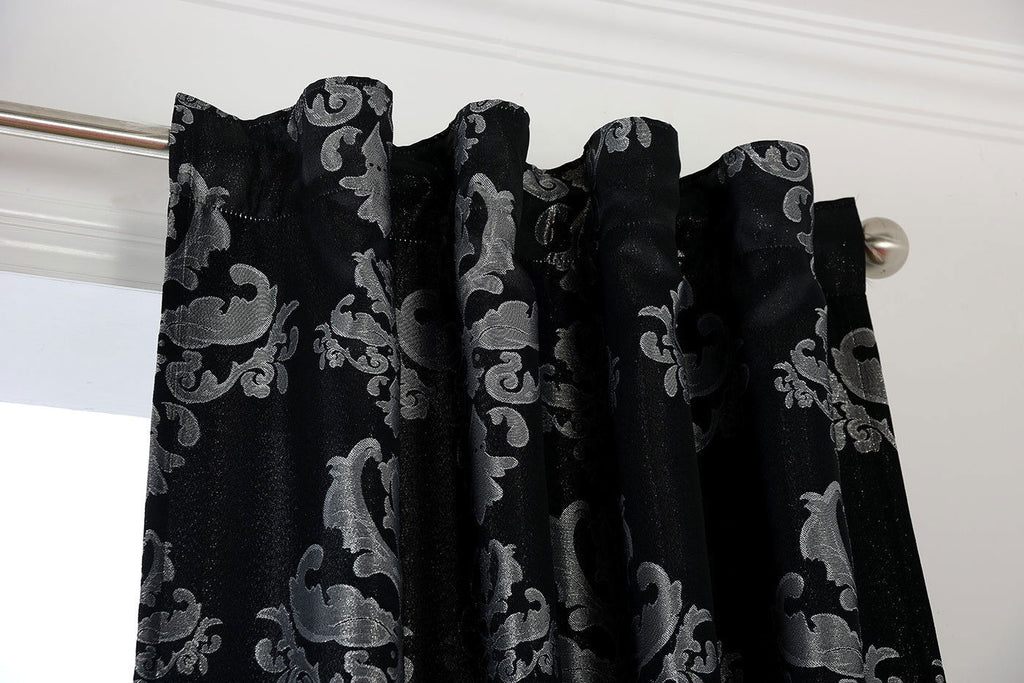 Vorhang Jacquard Deko Gardine verdeckte Schlaufen Barock Lurex Garn glänzend lichtdruchlässig (Höhe x Breite cm) 20455