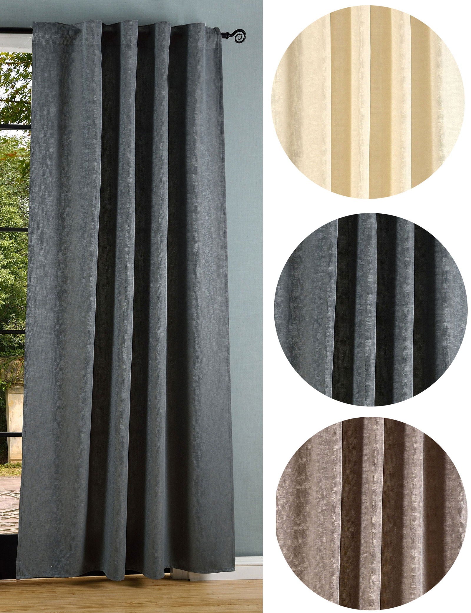 Vorhang Jacquard Deko Gardine verdeckte Schlaufen feine Musterung Universalband blickdicht lichtdurchlässig (Höhe x Breite cm) 20465