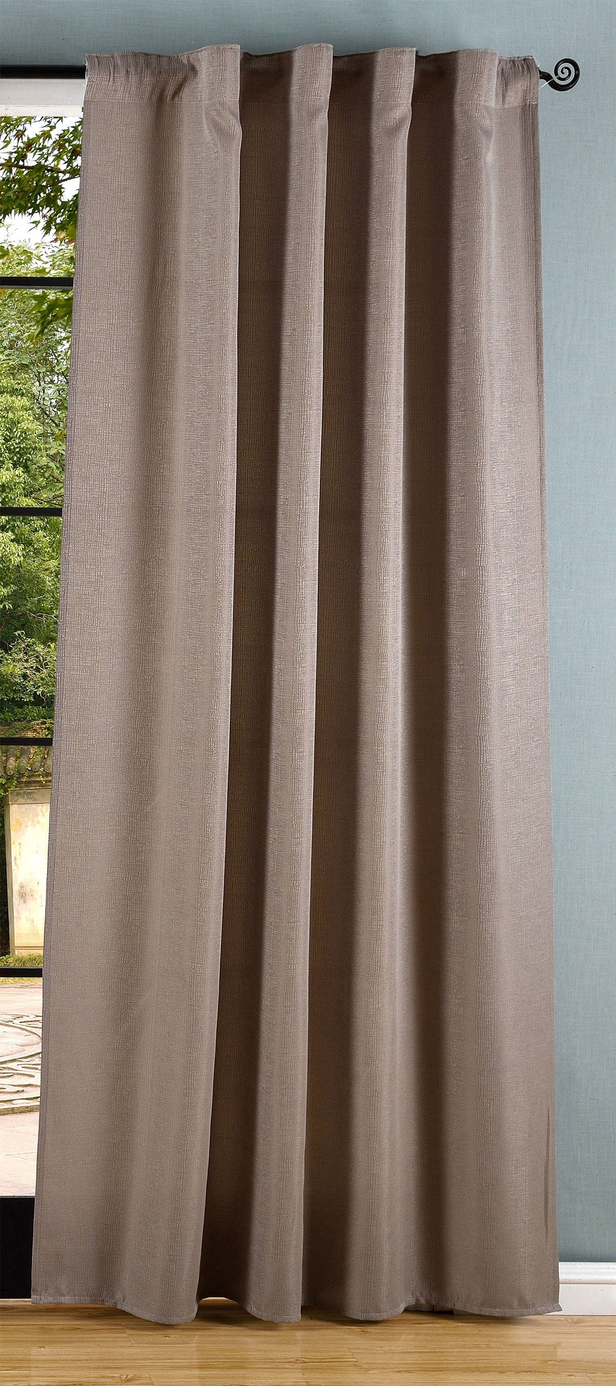 Vorhang Jacquard Deko Gardine verdeckte Schlaufen feine Musterung Universalband blickdicht lichtdurchlässig (Höhe x Breite cm) 20465