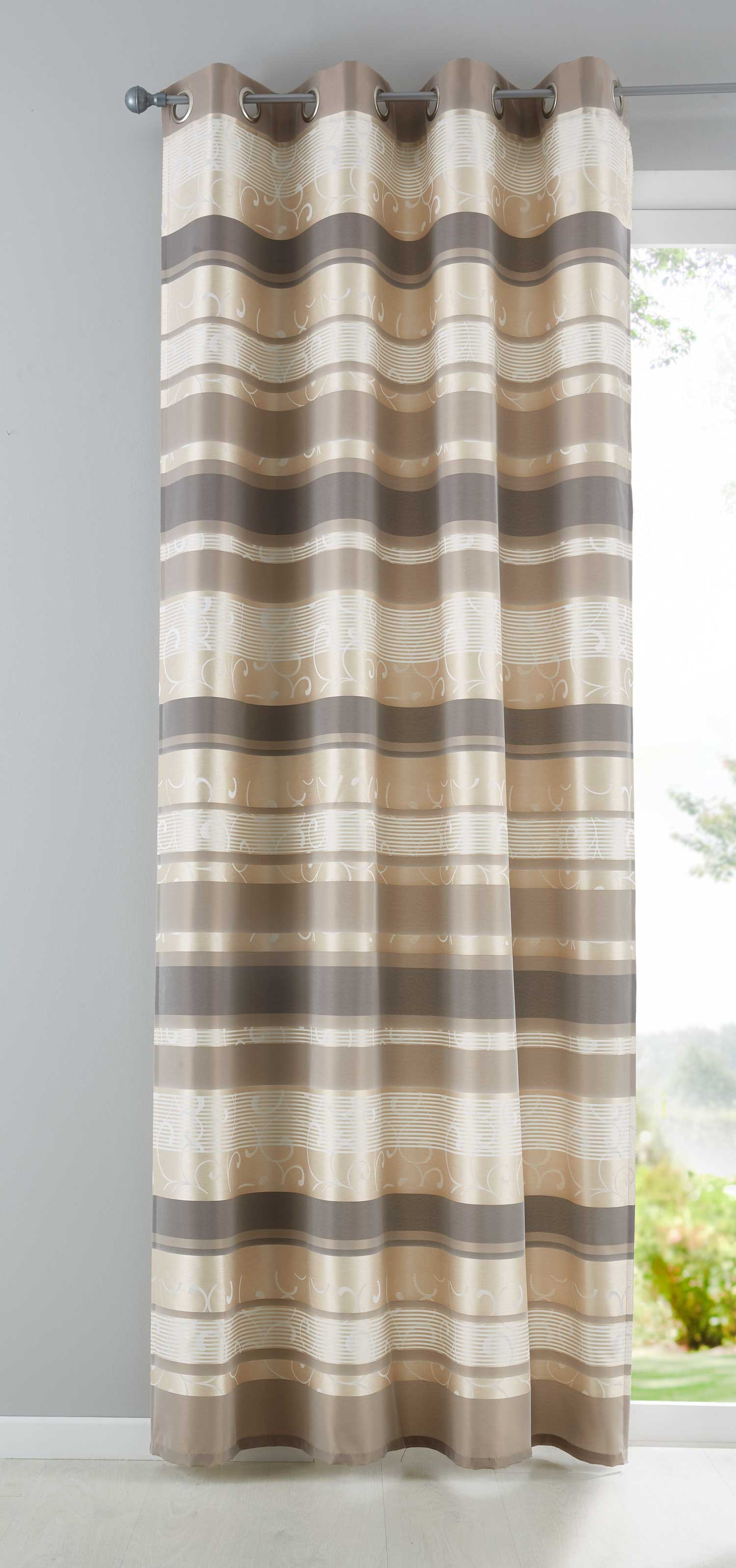 Vorhang Ösen Jacquard Blickdicht Manisa Schal Musterung Verdunkelung Gardine 10000141