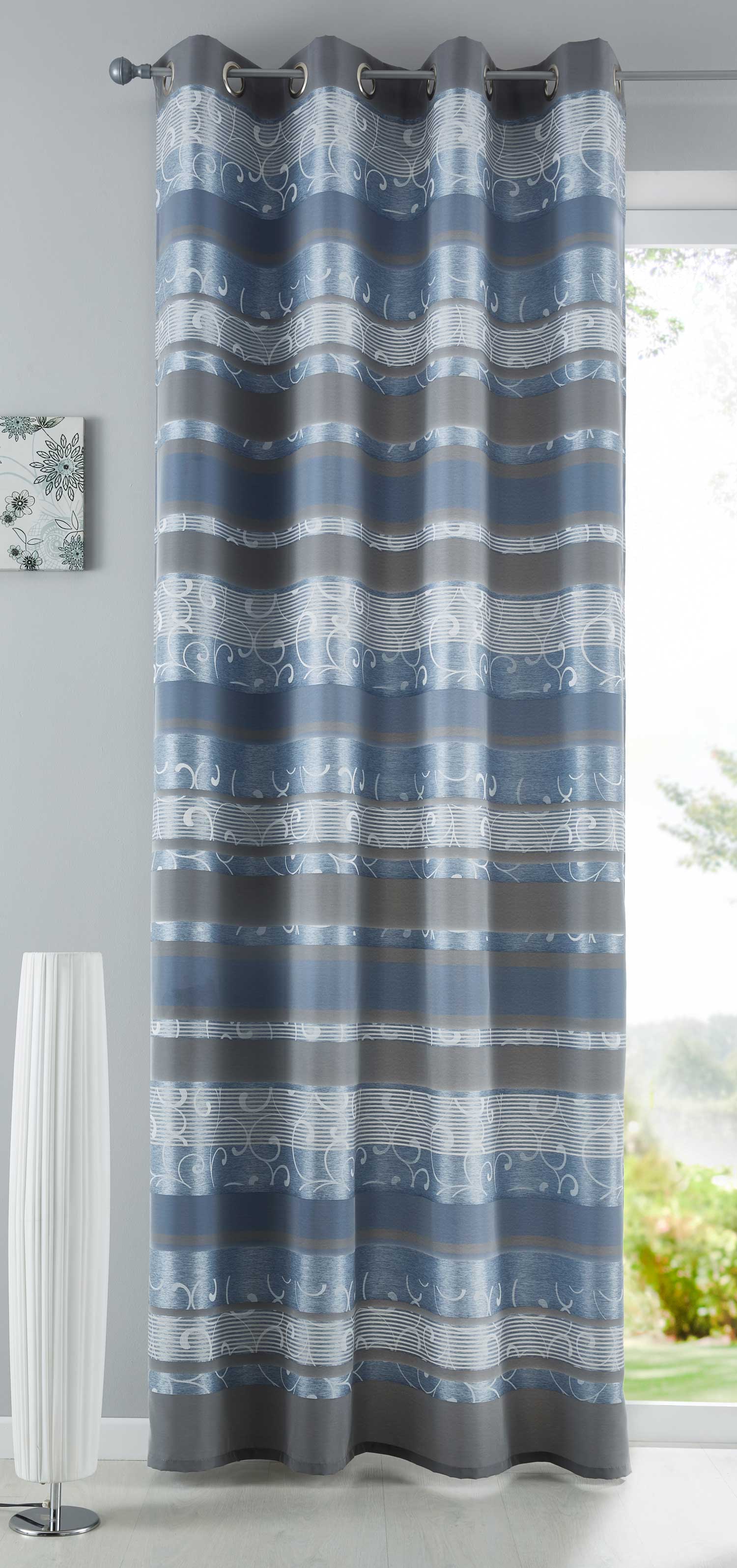 Vorhang Ösen Jacquard Blickdicht Manisa Schal Musterung Verdunkelung Gardine 10000141