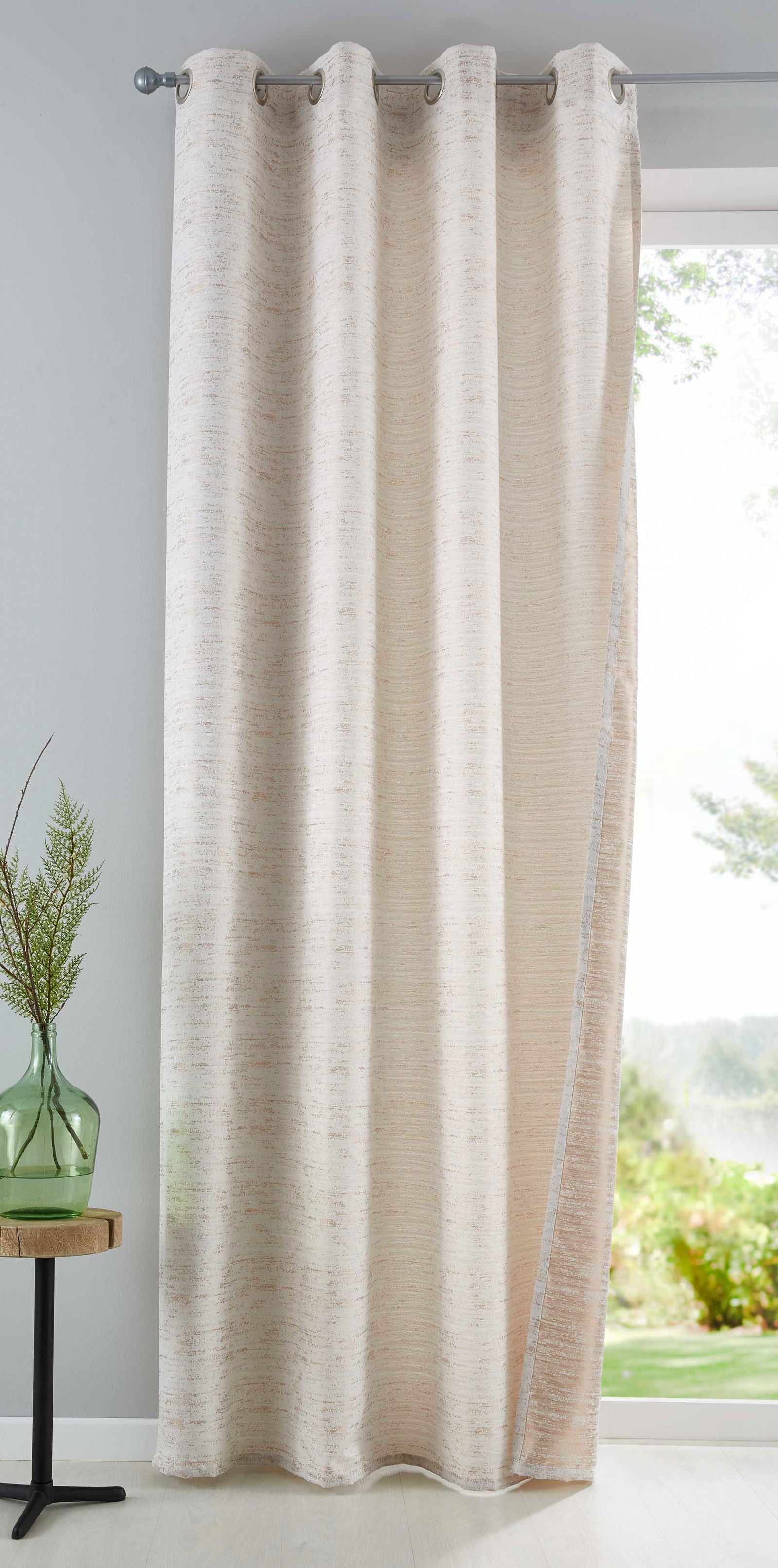 Vorhang Ösen Jacquard Blickdicht Sivas Schal Metallic Effekt Gardine 10000142