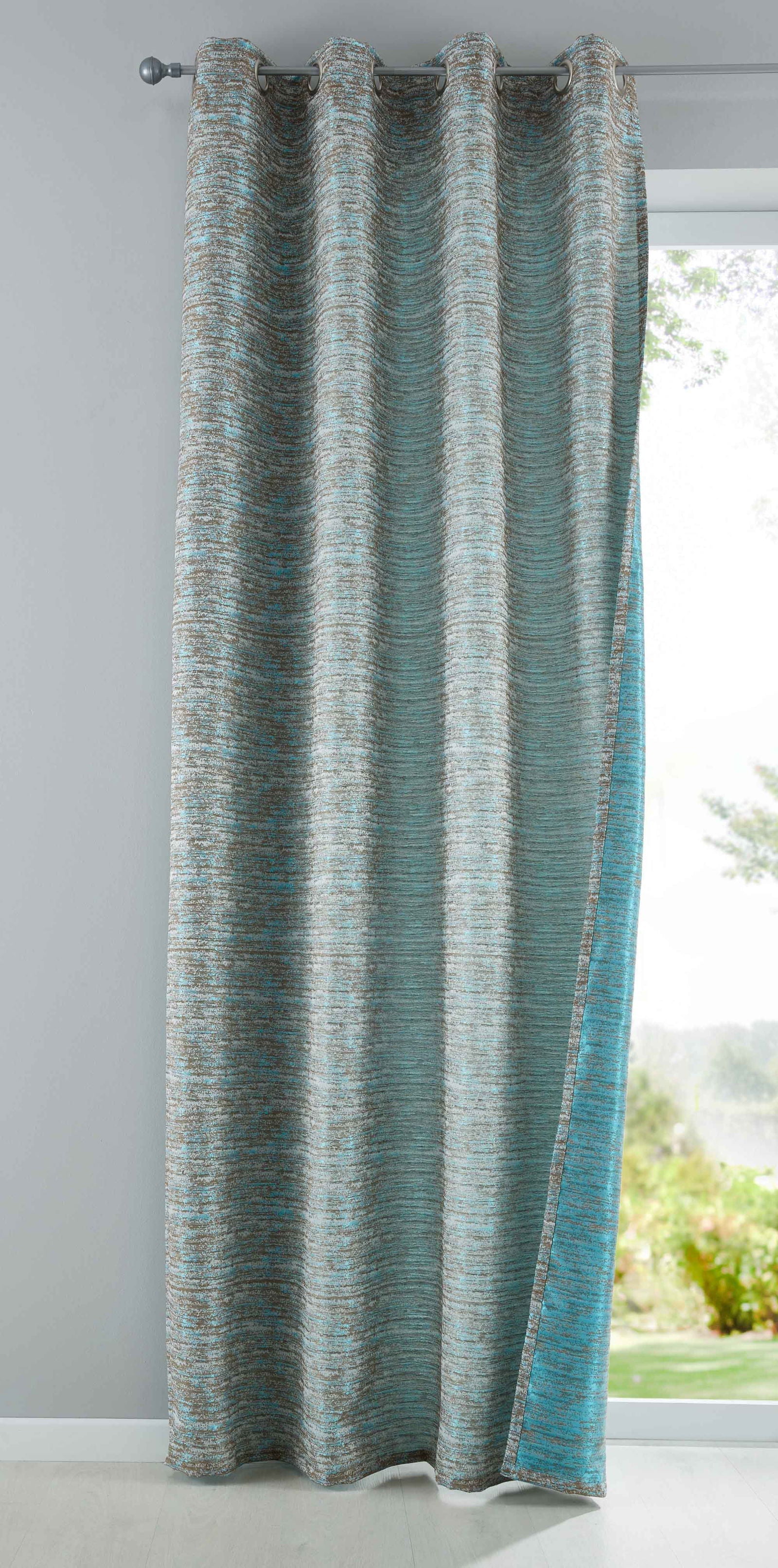 Vorhang Ösen Jacquard Blickdicht Sivas Schal Metallic Effekt Gardine 10000142