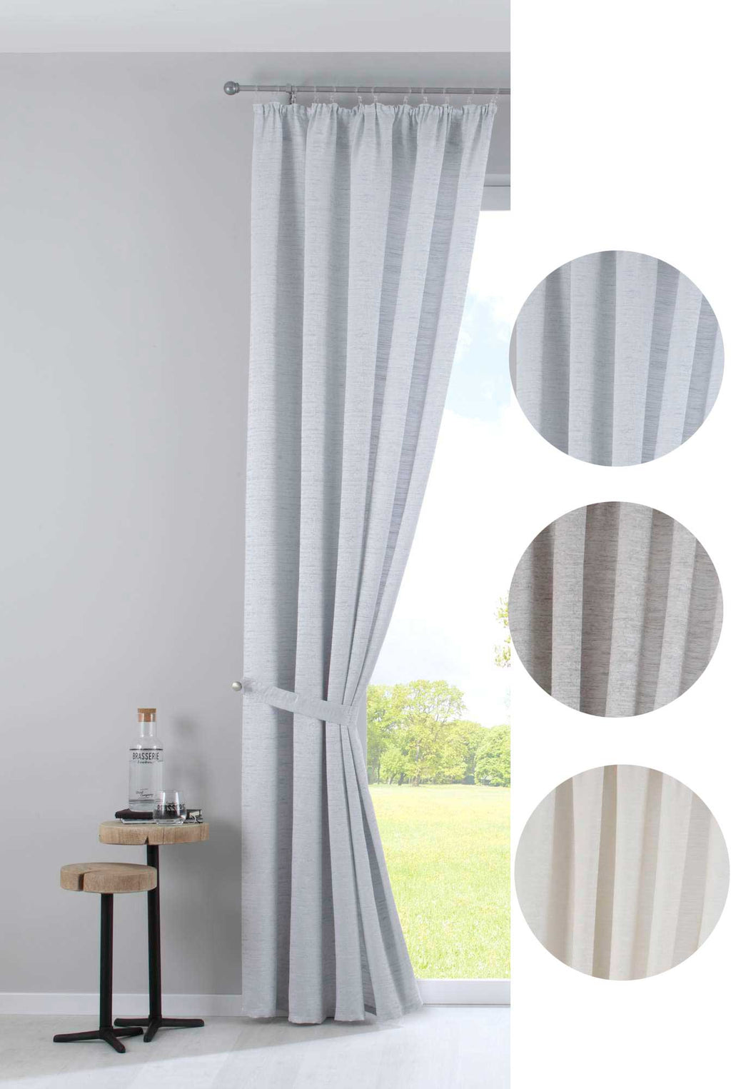 Vorhang mit Jacquardmusterung und Effektgarn »Sivas« Blickdicht verdeckte Schlaufen und Kräuselband Moderne Optik 20190350