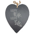Schieferherz Happy Wife Happy Life