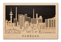 3D Wandbild aus Holz Skyline Hamburg 2017