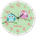 Wanduhr Kinder Eule mit Namen - mit UV Druck