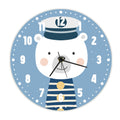 Wanduhr für Kinder im Eisbär Design - mit UV Druck