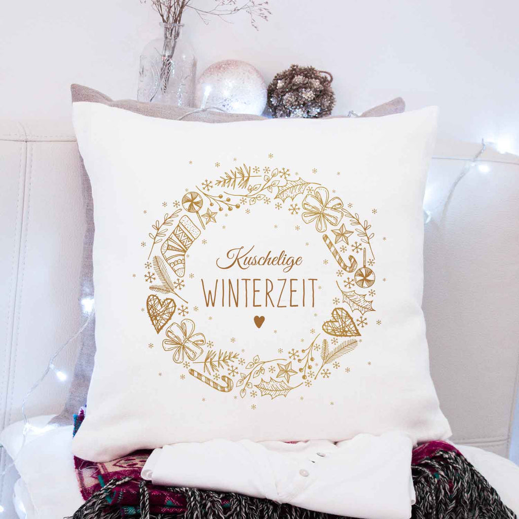 Kissen mit Weihnachtsmotiv - Kuschelige Winterzeit - Weihnachtsdeko - Geschenke für Frauen & Männer