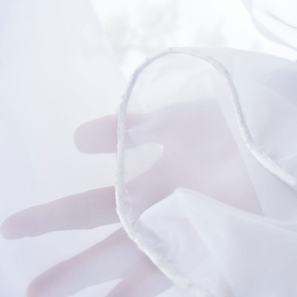 Weiße Voile Gardine dicht gewebt transparent Bleibandabschluss Tunneldurchzug 8 cm Gardinenband maschinenwaschbar verschiedene Größen 610011N