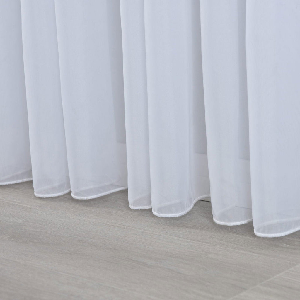 Weiße Voile Gardine dicht gewebt transparent Bleibandabschluss Tunneldurchzug 8 cm Gardinenband maschinenwaschbar verschiedene Größen 610011N