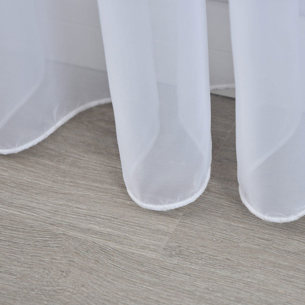 Weiße Voile Gardine dicht gewebt transparent Bleibandabschluss Tunneldurchzug 8 cm Gardinenband maschinenwaschbar verschiedene Größen 610011N