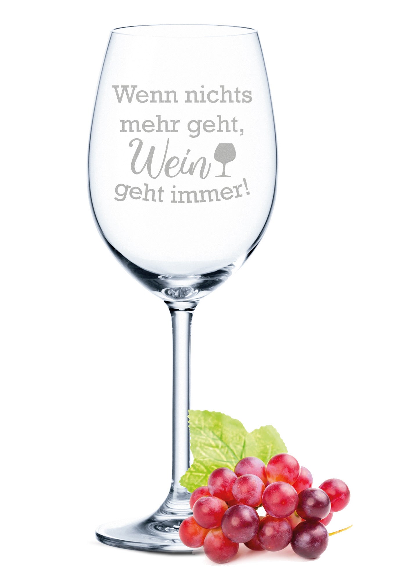 Leonardo Weinglas mit Gravur "Wenn nichts mehr geht, Wein geht immer!"