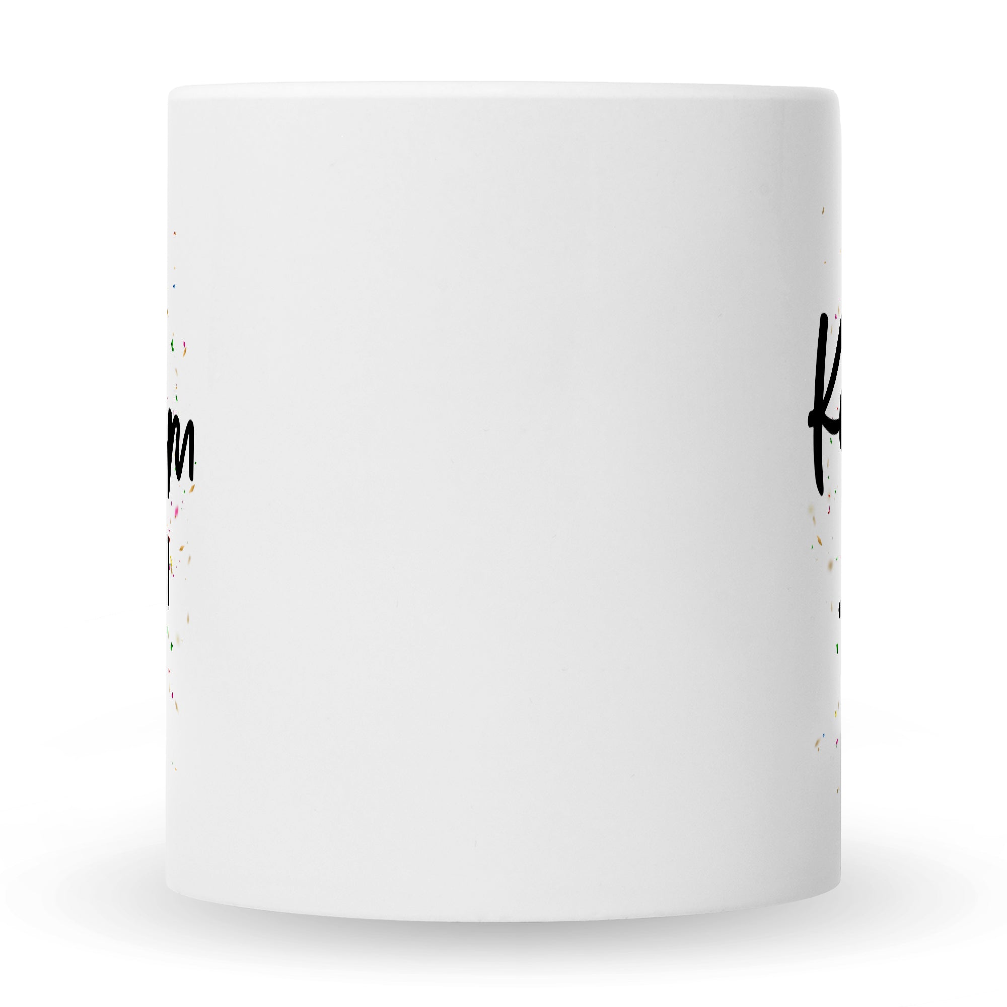 Bedruckte Tasse mit Spruch Konfetti im Herzen