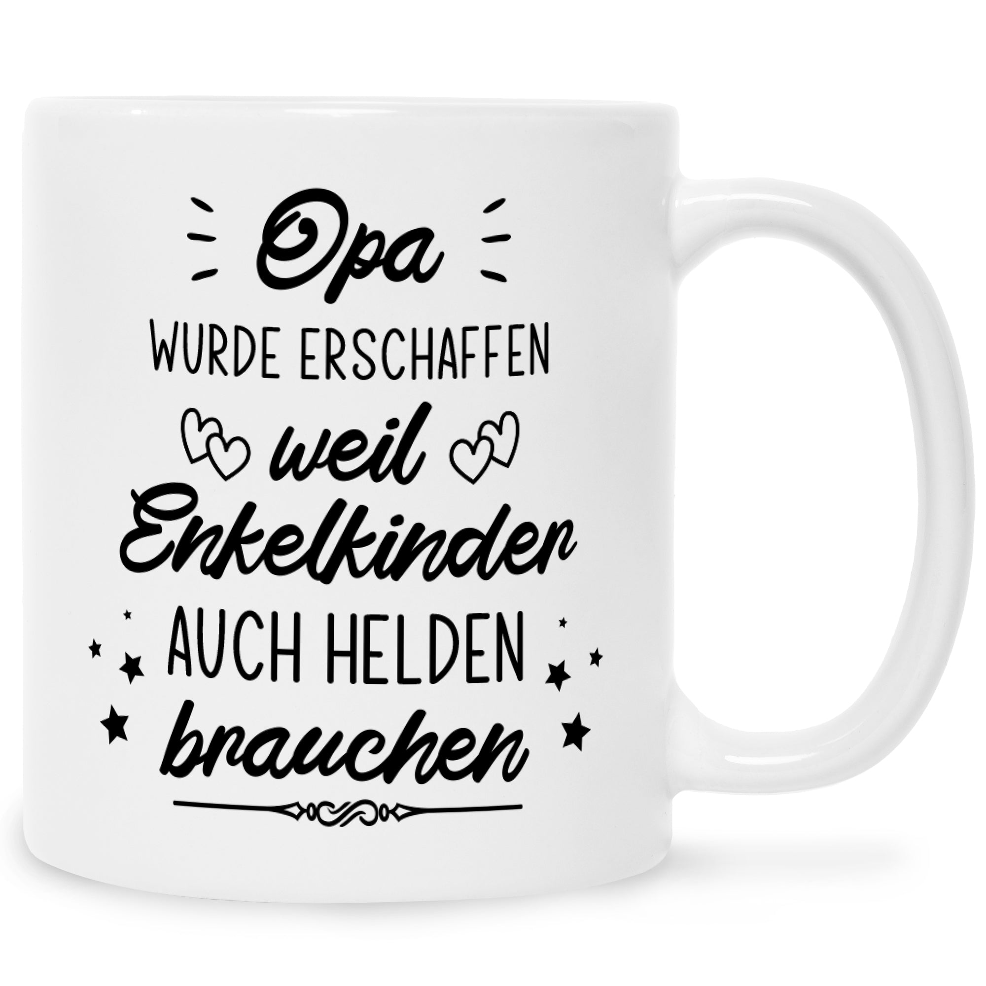 Bedruckte Tasse mit Spruch Heldenhafte Großeltern