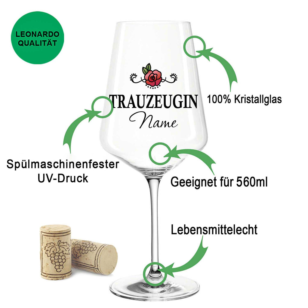 Leonardo Weinglas mit Gravur "Trauzeugin"