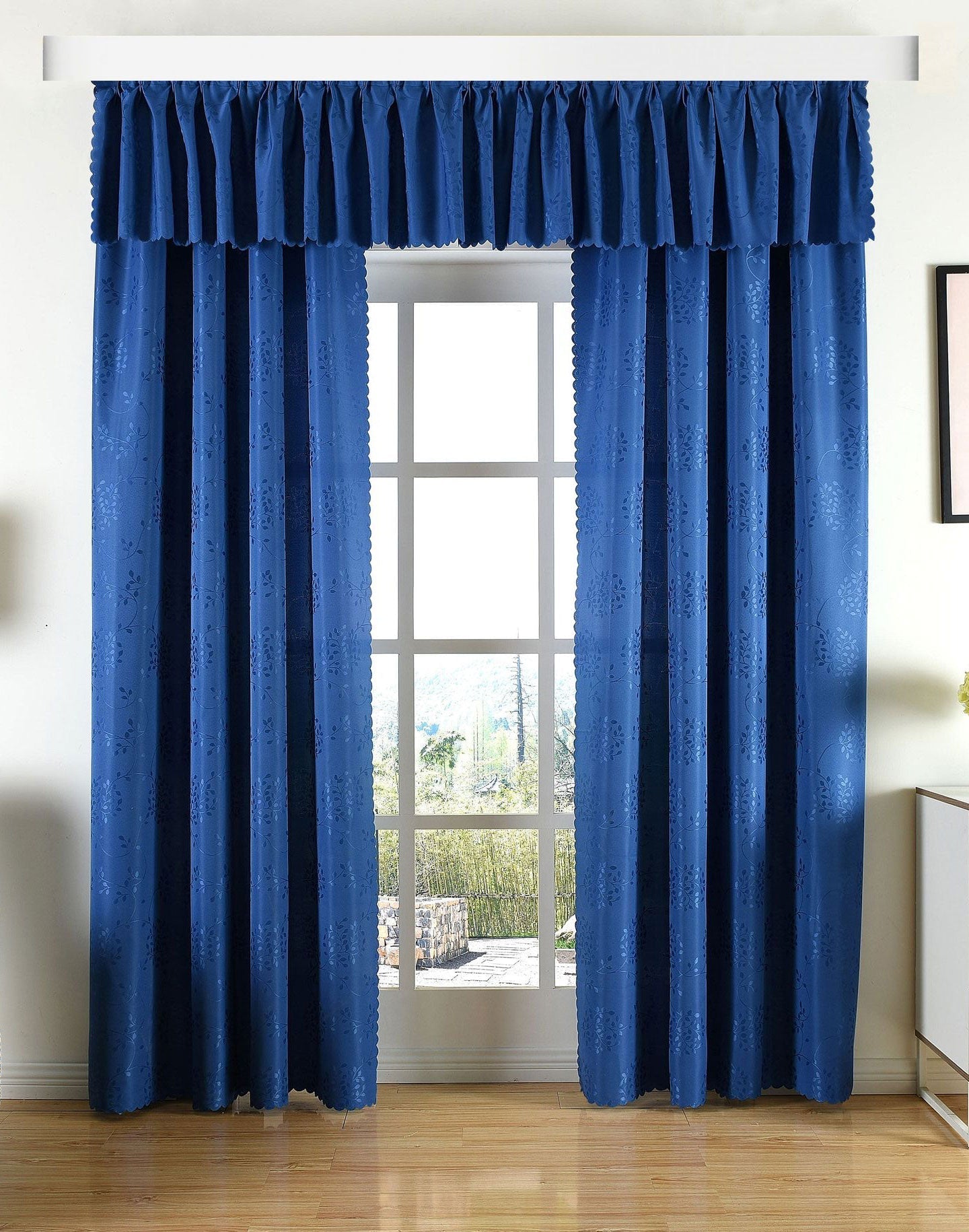 Yasmin Damast Gardinen Set, 5 Teile, eingenähtes Kräuselband bewährte Jacquard Qualität, blickdicht 20107