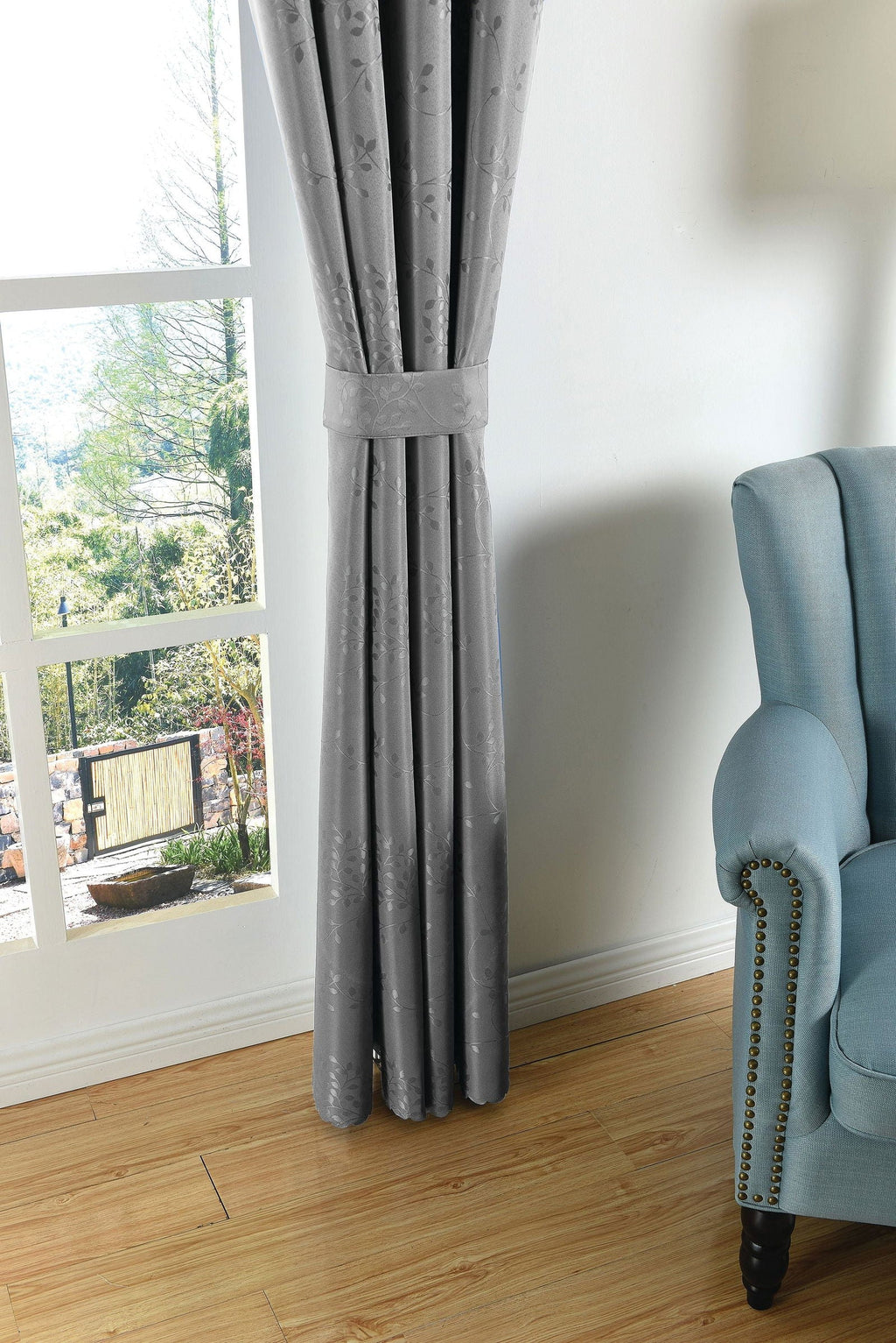 Yasmin Damast Gardinen Set, 5 Teile, eingenähtes Kräuselband bewährte Jacquard Qualität, blickdicht 20107