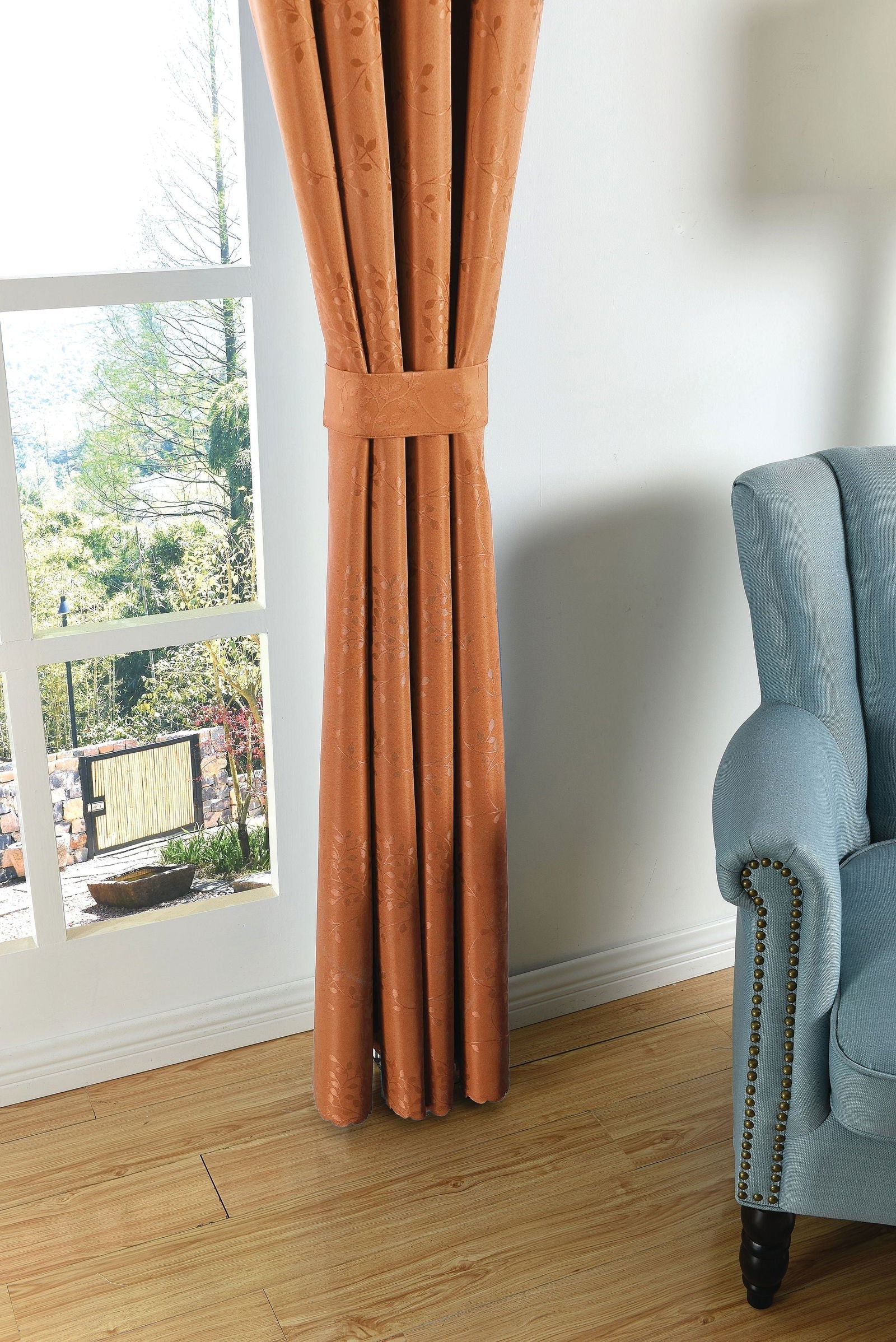 Yasmin Damast Gardinen Set, 5 Teile, eingenähtes Kräuselband bewährte Jacquard Qualität, blickdicht 20107