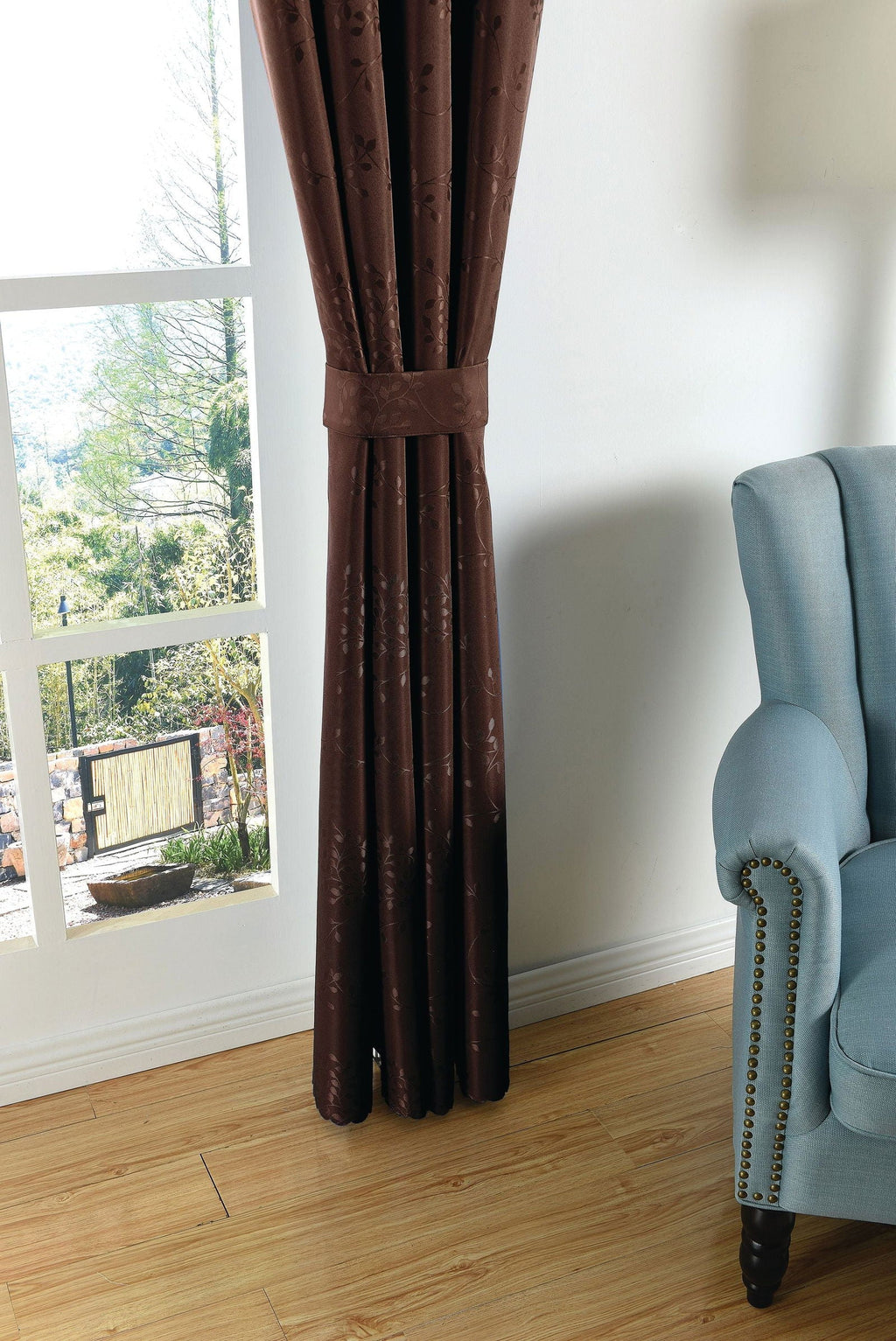 Yasmin Damast Gardinen Set, 5 Teile, eingenähtes Kräuselband bewährte Jacquard Qualität, blickdicht 20107