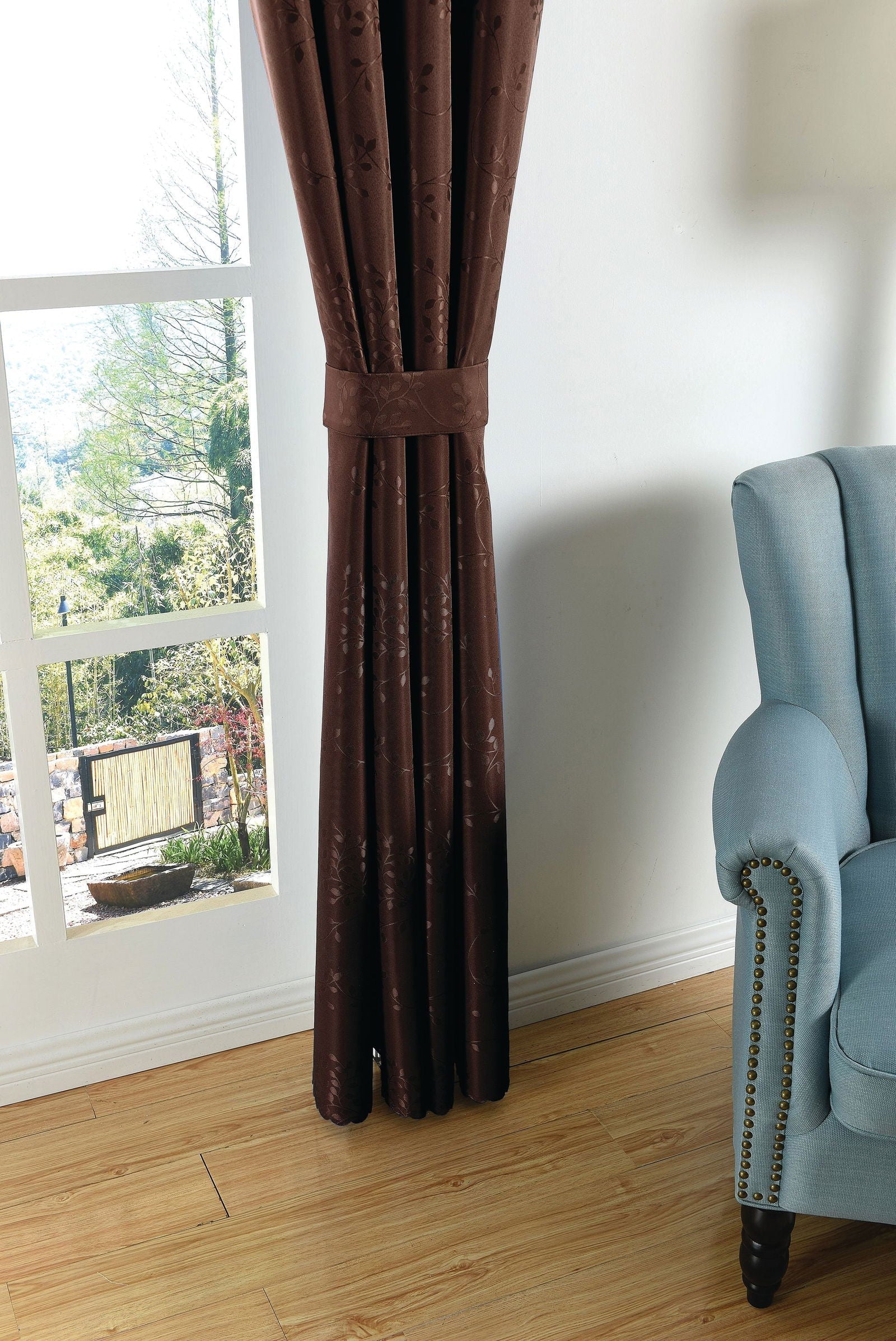 Yasmin Damast Gardinen Set, 5 Teile, eingenähtes Kräuselband bewährte Jacquard Qualität, blickdicht 20107