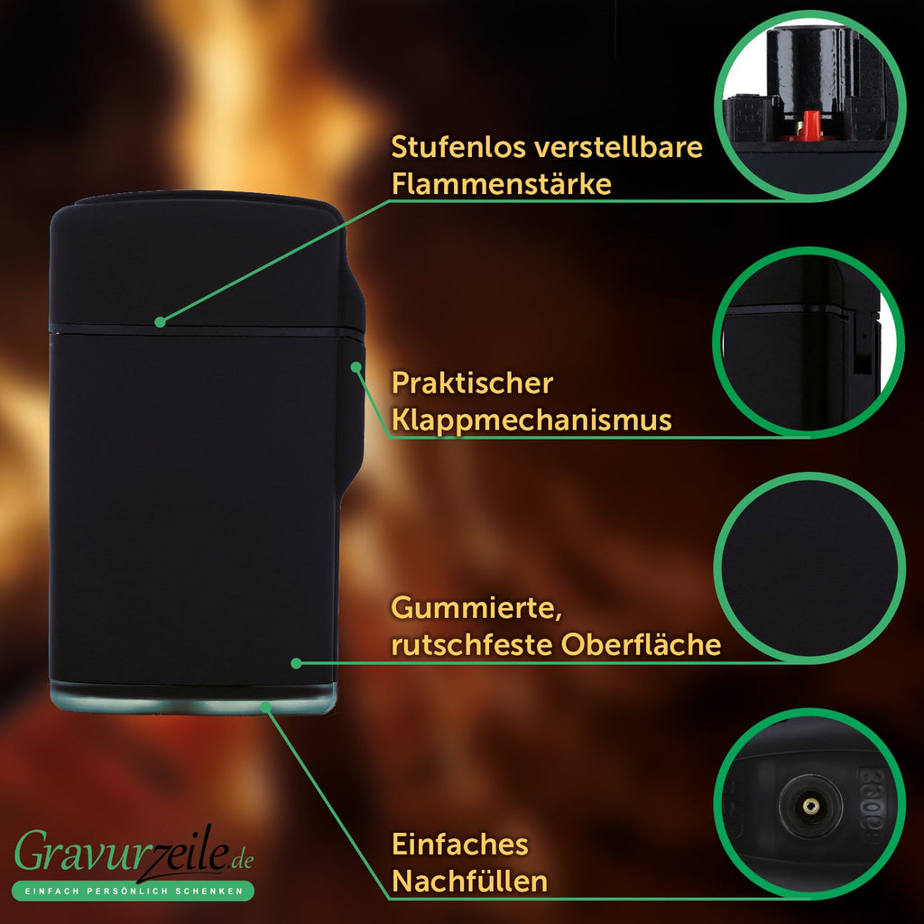 Elektrisches Feuerzeug - Jet Flamme - Nachfüllbar - Skull Design