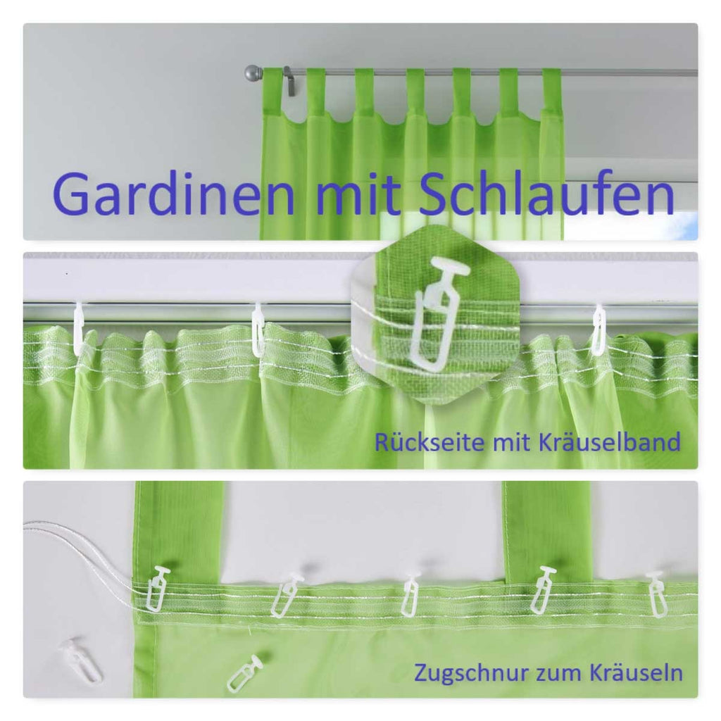 Schlaufenschal Gardine uni transparent Voile 61175