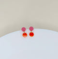 Dotty Acryl Ohrringe in rosa neonorange