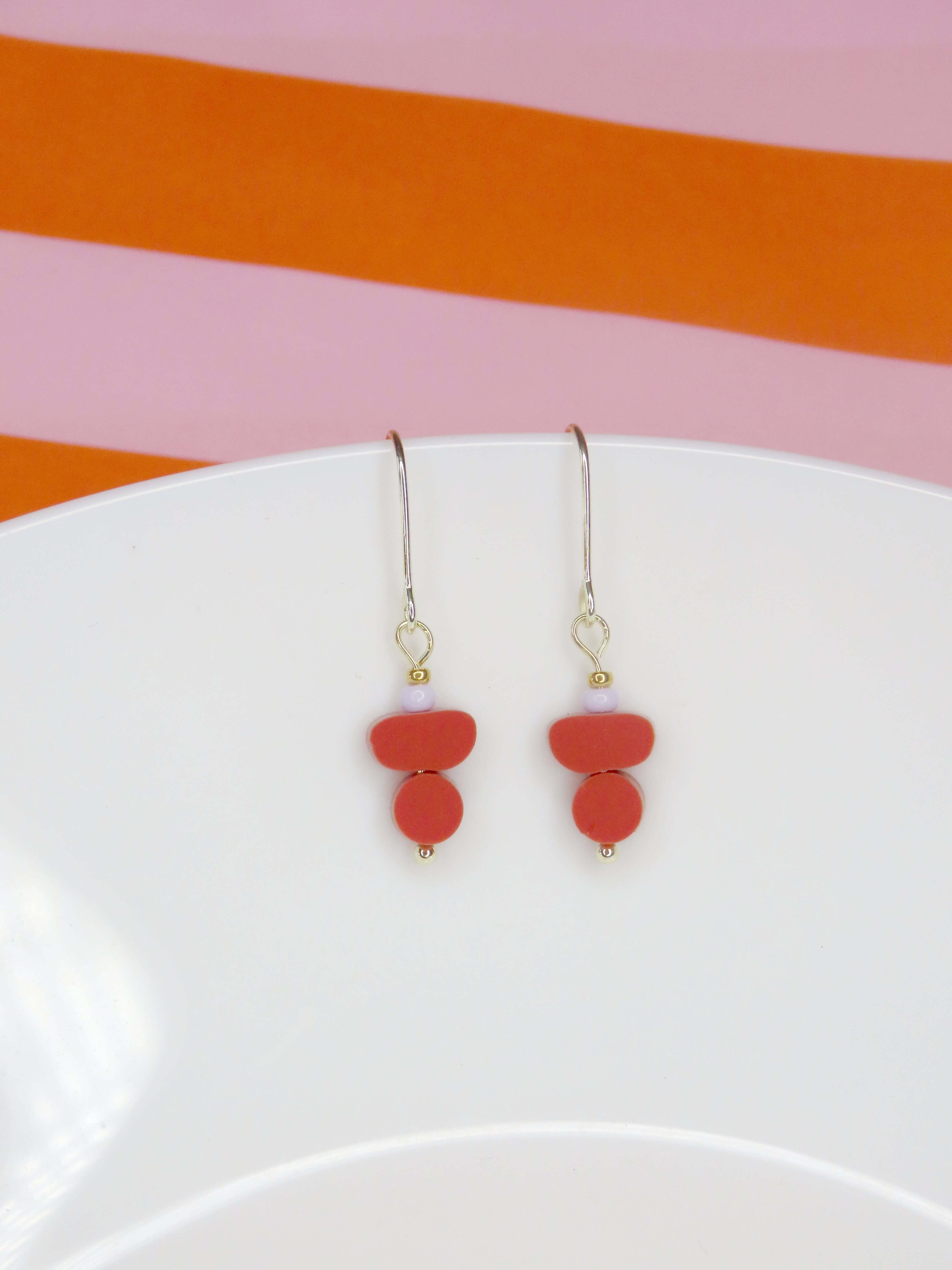 Color Treats Ohrringe terracotta flieder mit gold filled Elementen