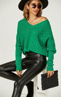 Pointelle Striped Sheer Jumper In Green