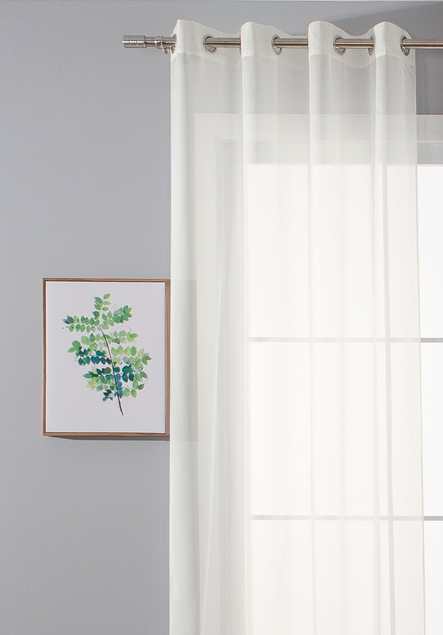 2er-Pack Ösen Gardinen Transparent Vorhang Set Wohnzimmer Voile Ösenvorhang Bleibandabschluß 203322