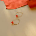 Neon Orange Dots Hoops aus Edelstahl
