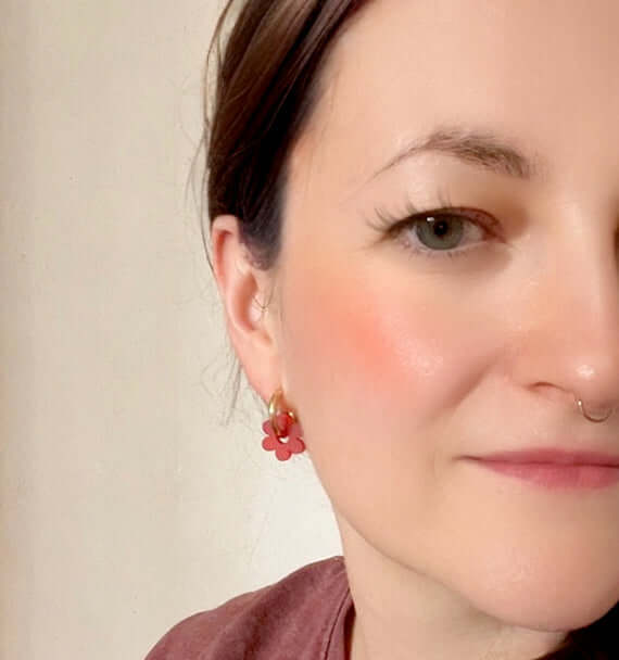Violette Flower Edelstahl Hoops