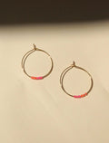 Hoops aus Edelstahl mit neon Toho Seed Perlen