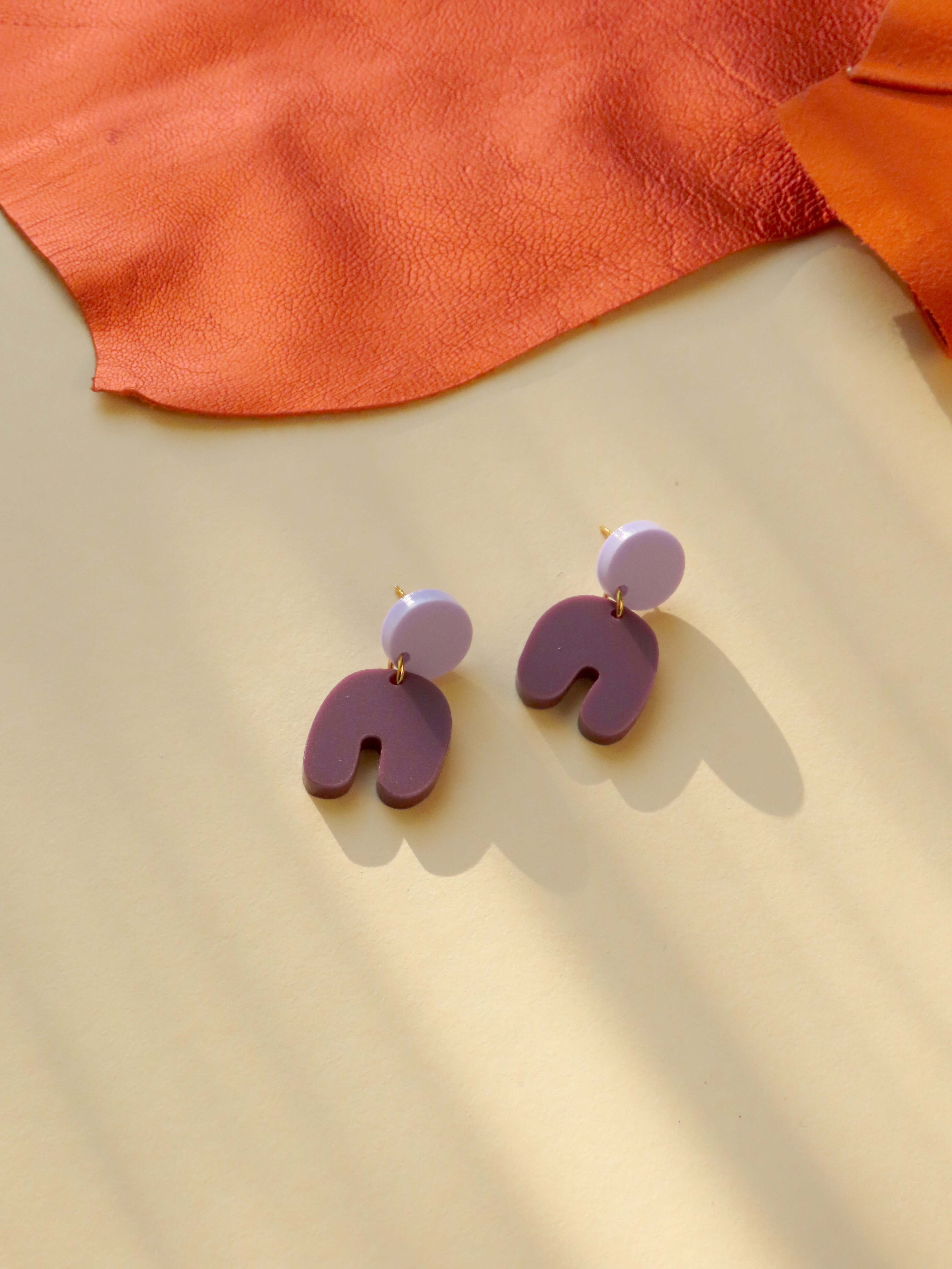 Flieder Plum Squishy Arch Bogen Ohrringe