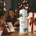 Große Kerze "Christmas Ornament" bedruckt mit Namen & Wunschtext zu Weihnachten