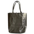 Leder Shopper mit Innentasche Altsilber