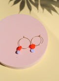 Hoops aus Edelstahl mit orange flieder Kreisen