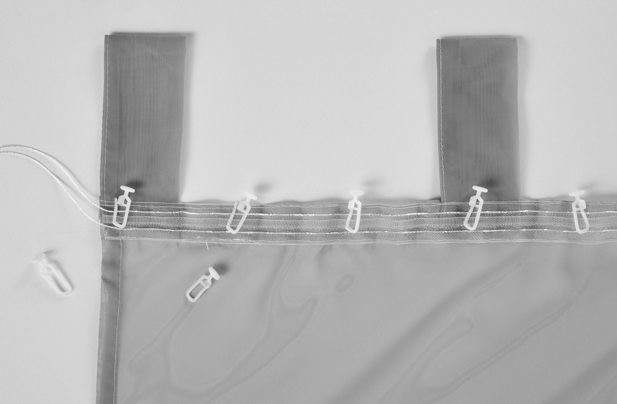 2er-Pack Gardinen Transparent Vorhang Set Wohnzimmer Voile Schlaufenschal mit Bleibandabschluß 61000CN